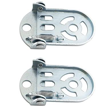 Imagem de heyous Descanso de pé dobrável para bicicleta de metal 90 x 60 mm para crianças bicicleta assento traseiro segurança apoio para os pés placas de pé pedais acessórios de bicicleta, tom prateado