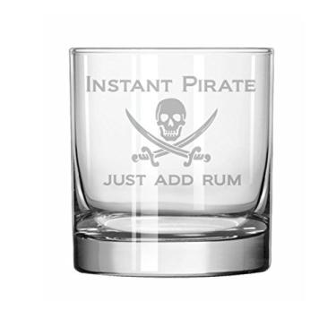 Imagem de 325 ml Rocks Whiskey Highball Glass Funny Instant Pirate Just Add Rum