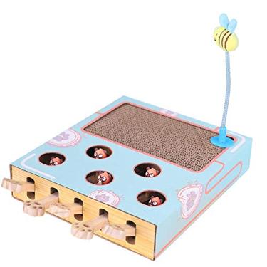Imagem de sillervan gatinho, gato com brinquedo, brinquedo para gatos, arranhador, papelão interativo, descanso e dormindo gato arranhador tapete papelão brinquedo durável