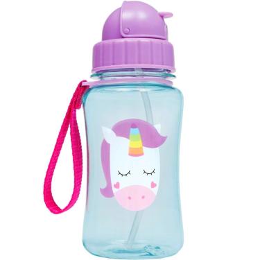 Imagem de Garrafinha Infantil com Canudo 400ml Premium buba Animal Fun Unicórnio