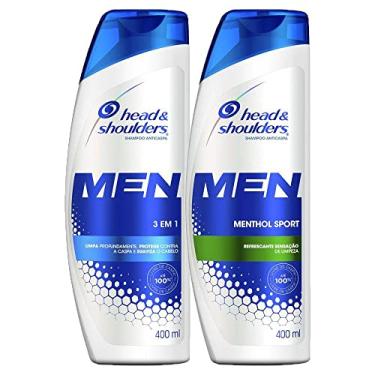 Imagem de Kit Head & Shoulders - Shampoo Anticaspa Menthol Sport Masculino - 400ml + Anticaspa 3 em 1 Masculino 400ml