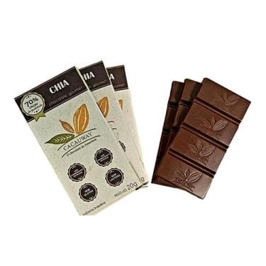 Imagem de Chocolate 70% Cacau Crocante Com Chia - Kit C/3 Unidades De 20G Cada -