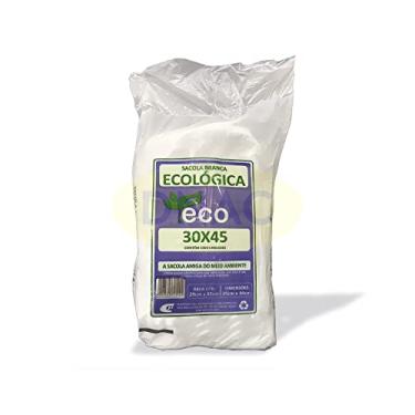 Imagem de Sacola Plástica Ecológica Branca De Mercado, 30x45, Com 1.000un, Central Plast