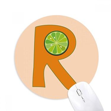 Imagem de Mouse pad R alfabeto laranja frutas redondo antiderrapante borracha mouse pad presente para escritório