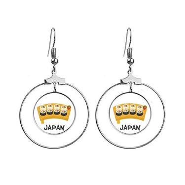 Imagem de Conjunto de brincos tradicionais japoneses de sushi pendurados com argola e argola