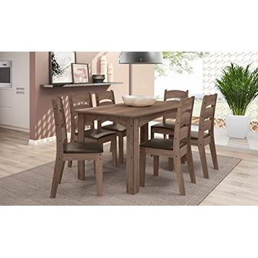 Imagem de CONJUNTO MONIQUE 1,56 COM 6 CADEIRAS - Amêndoa - 61C