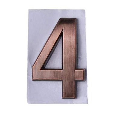 Imagem de Números e letras de casas ABS Plástico Bronze Autoadesivo 0-9 Números de portas Sinal de endereço de casa personalizado