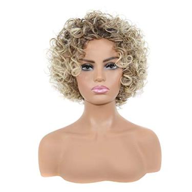 Imagem de Beaupretty Peruca afro curta de fibra de alta temperatura, peruca de cabelo fashion feminina para uso diário, peruca natural