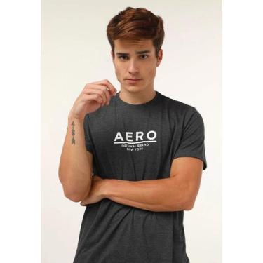 Imagem de Camiseta Masculina Preto Mescla Tecido Algodão Aeropostale