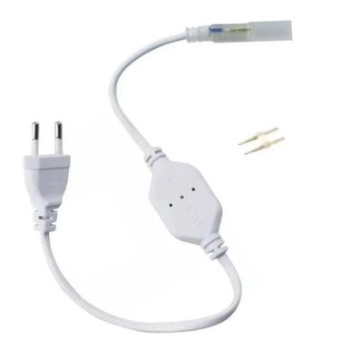 Imagem de KIT 4 Conector Plug Tomada Fonte Mangueira Led Chata Bivolt