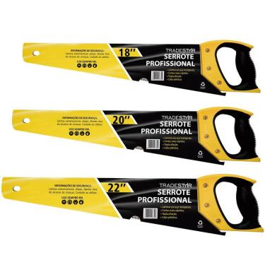 Imagem de Kit Marceneiro Serrote Madeira 18 20 22`` Cabo Emborrachado