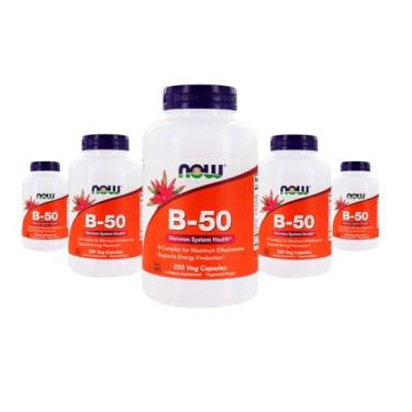 Imagem de Now Foods Vitamina B 50mg Vitamin B-50 250 Veg Caps 5 unidades Produto Importado