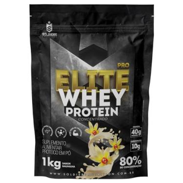 Imagem de Elite Pro Whey Protein Concentrado 80% - Sabor Baunilha - 1kg - Soldiers Nutrition