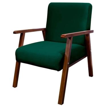 Imagem de Poltrona Decorativa Bally Veludo Verde para Estética Manicure - WD Decor