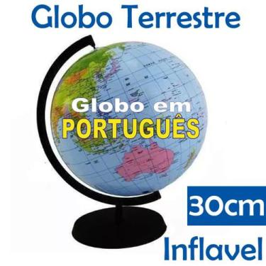 Imagem de Globo Terrestre Inflável Planisfério Escolar Geografia Mundi 30 Cm - 3