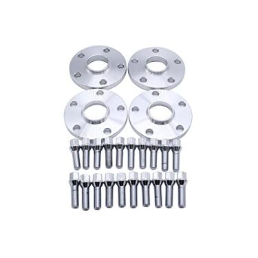 Imagem de 4 peças/conjunto 12 mm e 15 mm de espessura 5 x 112 PCD espaçadores de roda centralizados adaptadores M14x1,5 furo central 57,1 mm compatível com VW Golf MK7