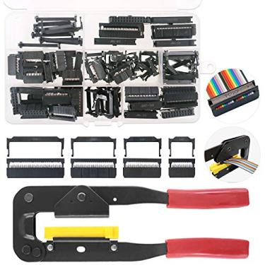 Imagem de Keadic 49 peças FC-10 16 20 26 pinos fêmea cabeça conector cabo IDC 2,54 mm passo com ferramenta de crimpagem IDC, para cabo de fita plana e conectores IDC