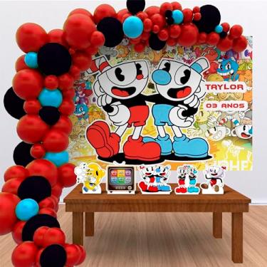 Imagem de Kit Decoração Personalizado Festa de Aniversário Infantil Cuphead