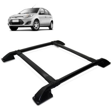 Imagem de Rack Bagageiro De Teto Fiesta Hatch 2003 a 2011 Tubolar Preto