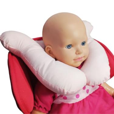 Imagem de Almofada de Pescoço Posicionador Apoio Cabeça Bebe Cadeirinha (Rosa)