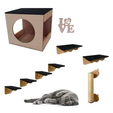 Imagem de Gatificação de Parede Playground Para Gatos 8 pçs Fixo de Parede