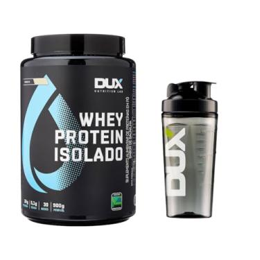 Imagem de Combo Whey Protein Isolado Baunilha Dux Nutrition 900g + Coqueteleira -