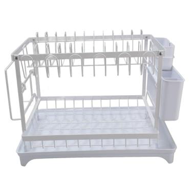 Imagem de Rack de Secagem de Pratos, Rack de Drenagem de Utensílio de 2 Camadas Suporte de Secagem de Talheres Pequeno Escorredor de Louça Pauzinhos Talheres Suporte de Secagem de Bancada