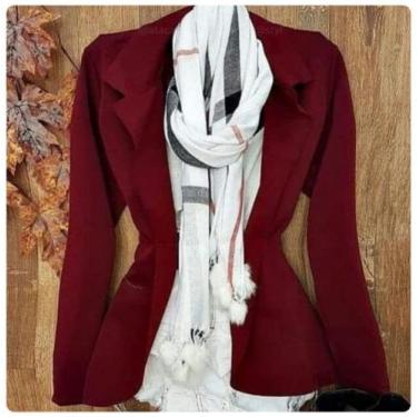 Imagem de Blazer Maxi Alongado Neopreme Feminino Acinturado Moda Tendência Diver