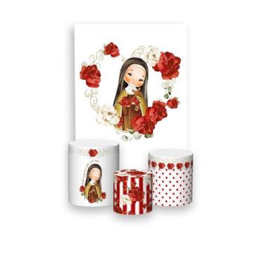 Imagem de Painel De Festa Vertical 1,50 x 2,20 + Trio De Capas Cilindro - Santa 