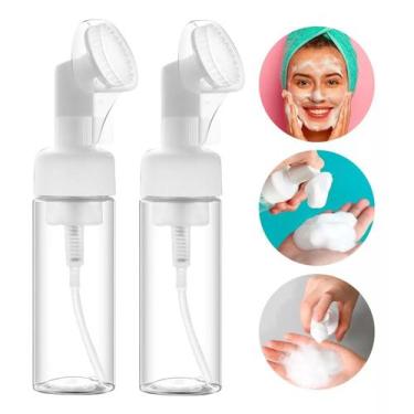 Imagem de 2 Frasco Pump 180ml Espuma Limpeza Facial Skin Care Silicone - Moment