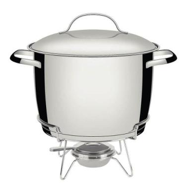 Imagem de Rechaud Tramontina Allegra em Aço Inox Fundo Triplo com Fogareiro e Ta