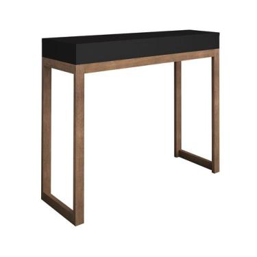 Imagem de Aparador Retrô Café Canto Madeira Entrada Moderno 90 Sala Preto - A7 H