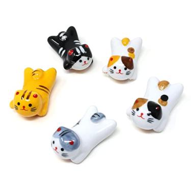 Imagem de Suporte para descanso de pauzinhos de cerâmica Honbay 5 peças para pauzinhos, garfos, colheres, facas, pincéis de pintura