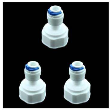 Imagem de Maxmoral Adaptador rosqueado NPT branco reto de 1/2 polegada FNPT para tubo de 1/10.2 cm OD Push Fit Conector de plástico de conexão rápida Acessório de purificador de água para máquinas de lavar