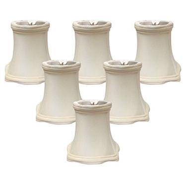 Imagem de Royal Designs CS-717EG-6 Luminária quadrada chique com clipe de sino para lustre, 7,6 cm x 12,7 cm x 11,4 cm, casca de ovo, 6 peças