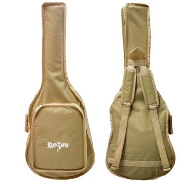 Imagem de Bag Acolchoada Cargo Para Violão Folk E Clássico Rozini Bege