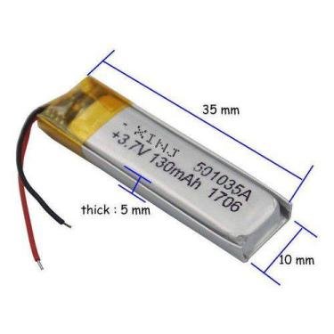 Imagem de (1 Pc) Pilha Bateria Para Caneta Espiã 3.7v 130mah 501035 - KMIG