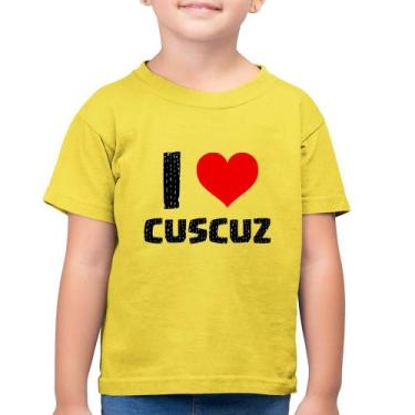 Imagem de Camiseta Algodão Infantil I love cuscuz - Foca na Moda, Amarelo canári
