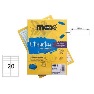 Imagem de Etiqueta Auto Adesiva Papel Carta 20 Etiquetas por Folha Pacote com 10
