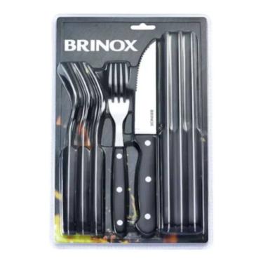 Imagem de Faqueiro Jogo De Talheres Para Churrasco Jumbo Inox 8 Peças