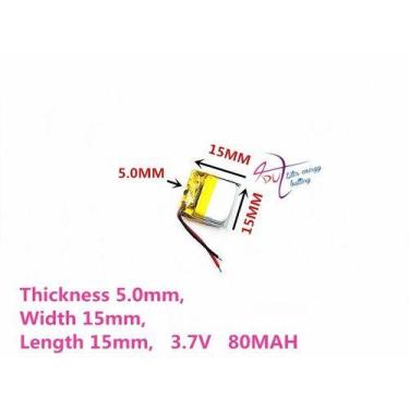 Imagem de Bateria 80 Mah 3,7v  5mmx15mmx15mm Ml - KMIG