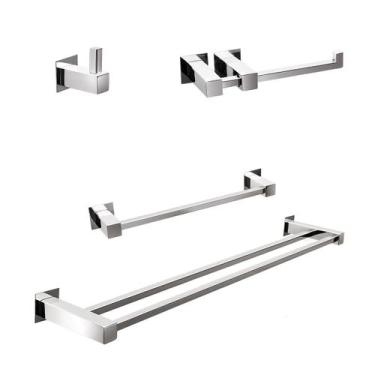 Imagem de Kit Acessórios Para Banheiros 4 Peças Inox - Kromus Kitqd4a