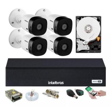 Imagem de Kit 4 Câmeras Intelbras 1120 Dvr 4 Canais Mhdx 1004 C/hd