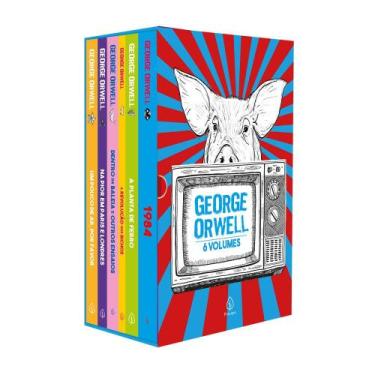 Imagem de Box George Orwell com 6 livros, pôster e marcador de página - Principi