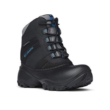Imagem de Bota de inverno Columbia infantil com corda de reboque I WP (Bebê/Criança pequena), Black, Dark Compass, 10 Toddler