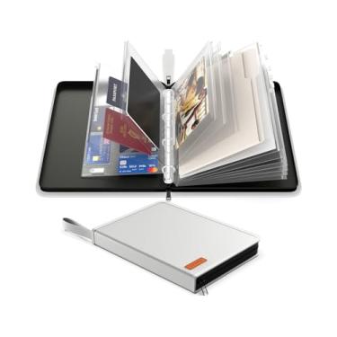 Imagem de Organizador de documentos importante fichário com zíper, bolsa de documentos à prova de fogo para protetor de certidão de nascimento, organizador de notas à prova d'água em caso de falta, fichário