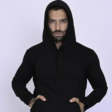 Imagem de Moletom Masculino E Feminino Canguru Unissex Liso Com Capuz - HUGO JOB