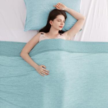 Imagem de Cobertor Elegear refrescante, Queen, absorve o calor para manter as pessoas frescas, fibra de resfriamento Arc-Chill japonesa com Q-Max > 0,4, forro 100% algodão, cobertor para o verão – verde