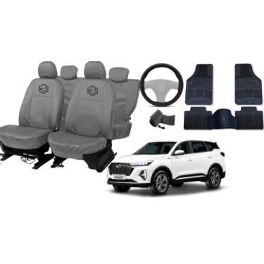 Imagem de Jogo de capa couro cinza Tiggo 7 Pro 2019 a 2025 completo - iron tech