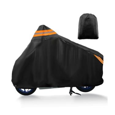 Imagem de Hihaha Capa para motocicleta, capa completa para motocicleta, exterior, impermeável, capa protetora para Honda PCX 125 150 160 híbrida, serve para 193 cm, preto, material durável 300D